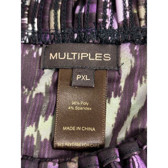 Multiples Women Top PXL 3/4 Sleeve Pullover Boho Tropical Vacation Resort Y2K - Picture 7 of 9